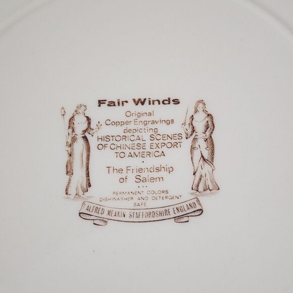 Fair Winds The Friendship of Salem Dinner Plate Alfred Meakin Staffordshire 2 Pc - Picture 4 of 8